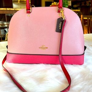 Coach Geometric Colorblock Sierra Satchel Leather  F57502 Authentic
